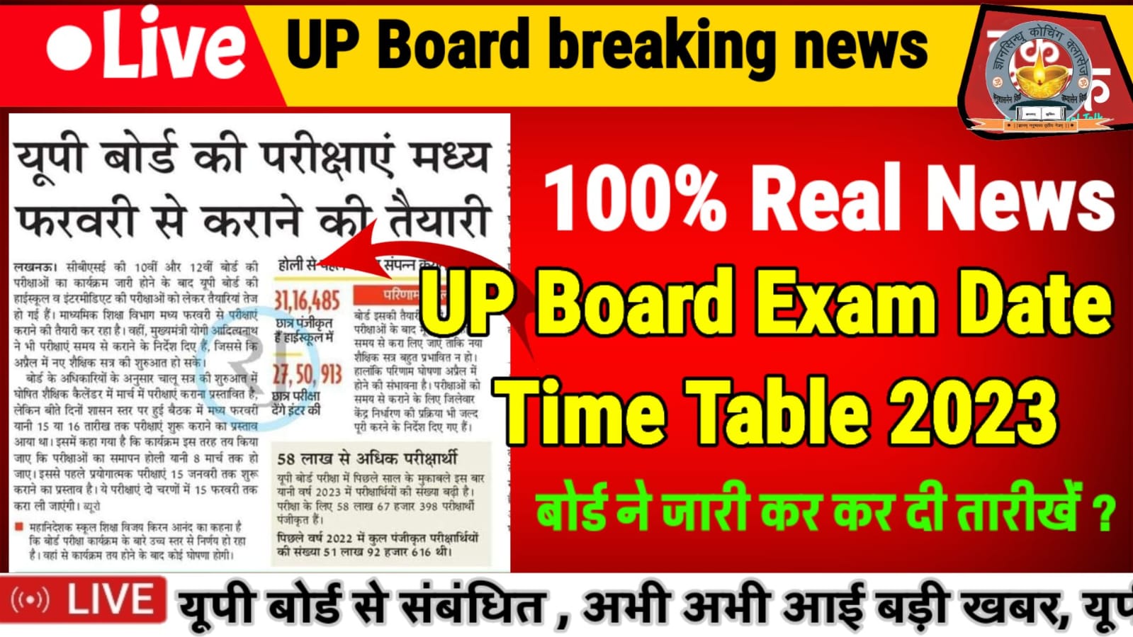 UP Board Exam Date and Time Table Released Exam Held on 15th February